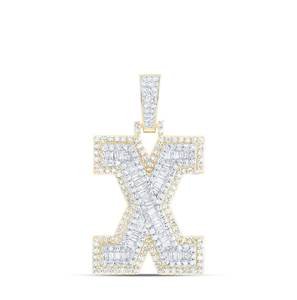 10kt Yellow Gold Diamond Nk Initial Mens Pendant