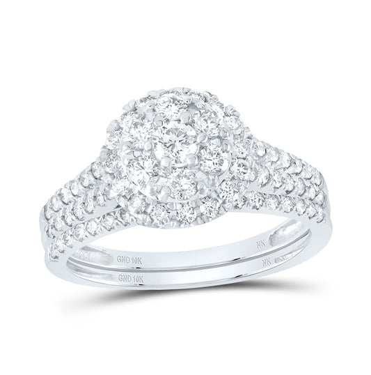 10K White Gold 1ct. Dia. Fashion Bridal Set