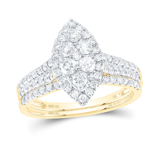 10K Yellow Gold 1ct. Dia. Fashion Bridal Set