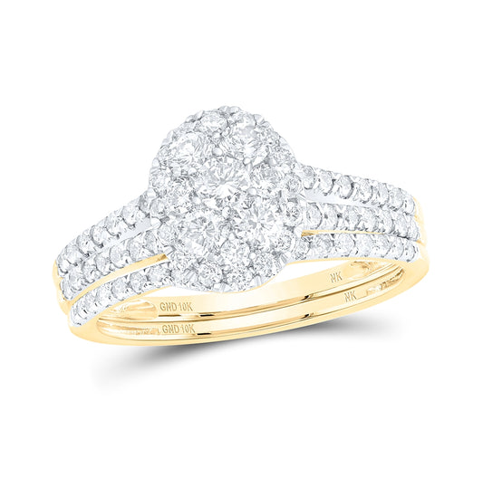 10K Yellow Or White Gold 1ctw Diamond Nk Fashion Bridal Set