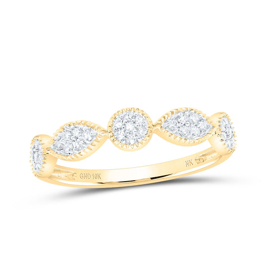10kt Yellow Or White Or Rose Gold 1/6ctw Diamond Nk Gift Stackble Band