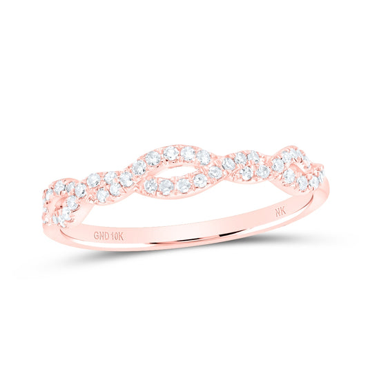 10K Rose Gold 1/6ct. Dia. Nk Gift Stackable Band