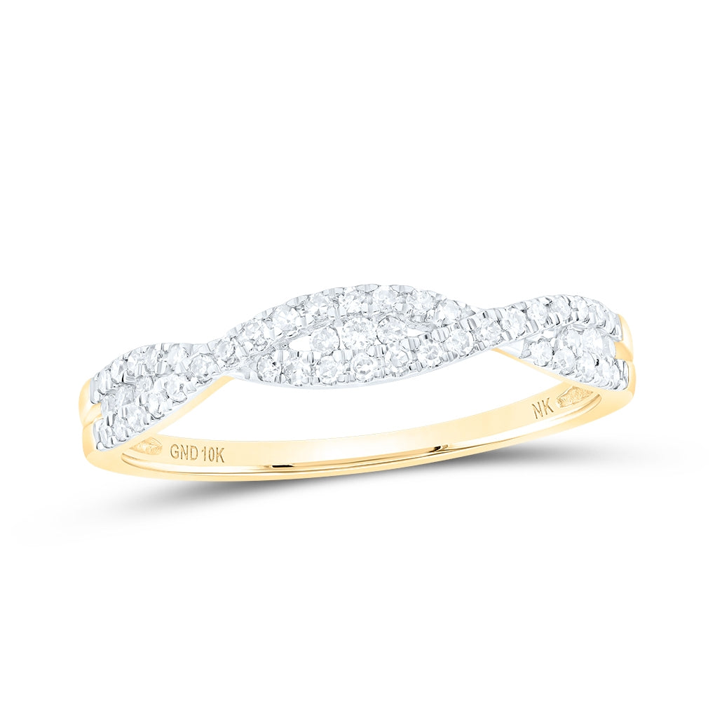 10kt Yellow Or White Or Rose Gold 1/5ctw Diamond Nk Gift Stackble Band