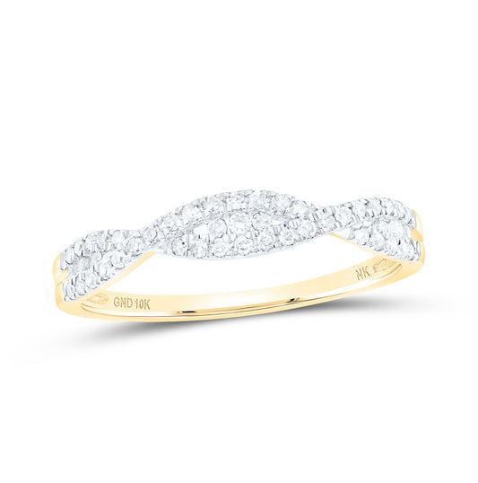 10kt Yellow Or White Or Rose Gold 1/5ctw Diamond Nk Gift Stackble Band