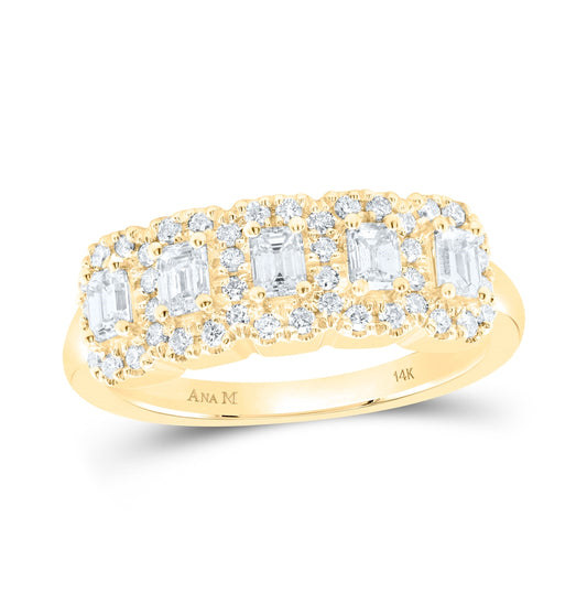 14K Yellow Or White Gold 1ctw Diamond Ana M Fashion Ladies Band