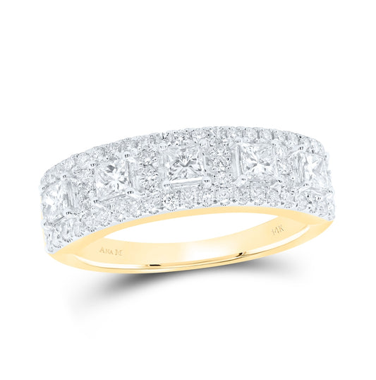 14K Yellow Or White Gold 7/8ctw Diamond Ana M Fashion Ladies Band