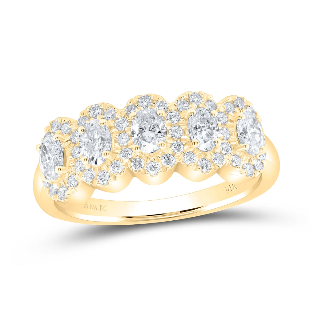 14K Yellow Or White Gold 1ctw Diamond Ana M Fashion Ladies Band