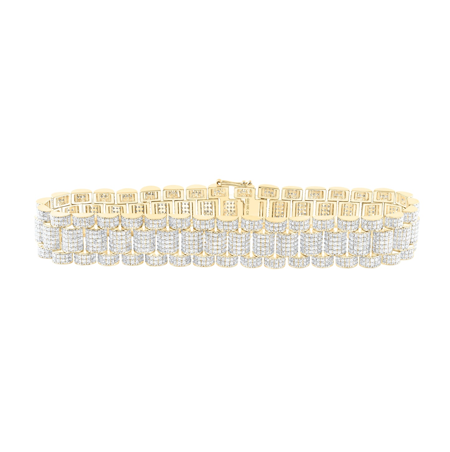 10kt Two-tone Gold 8 7/8ctw Diamond Cn (13.5mm) Mens Bracelet (8.5 Inch)