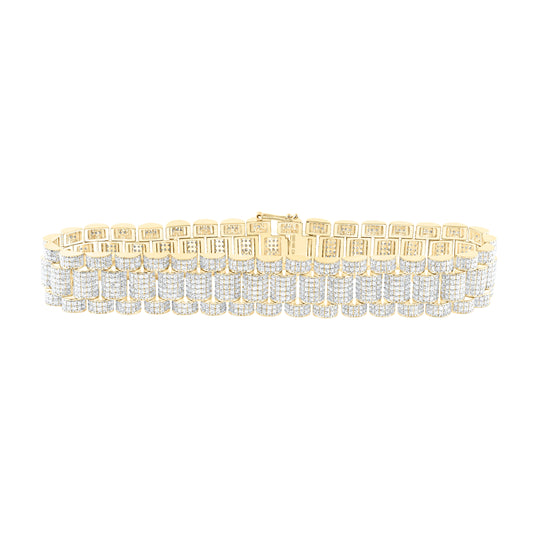 10kt Two-tone Gold 8 7/8ctw Diamond Cn (13.5mm) Mens Bracelet (8.5 Inch)