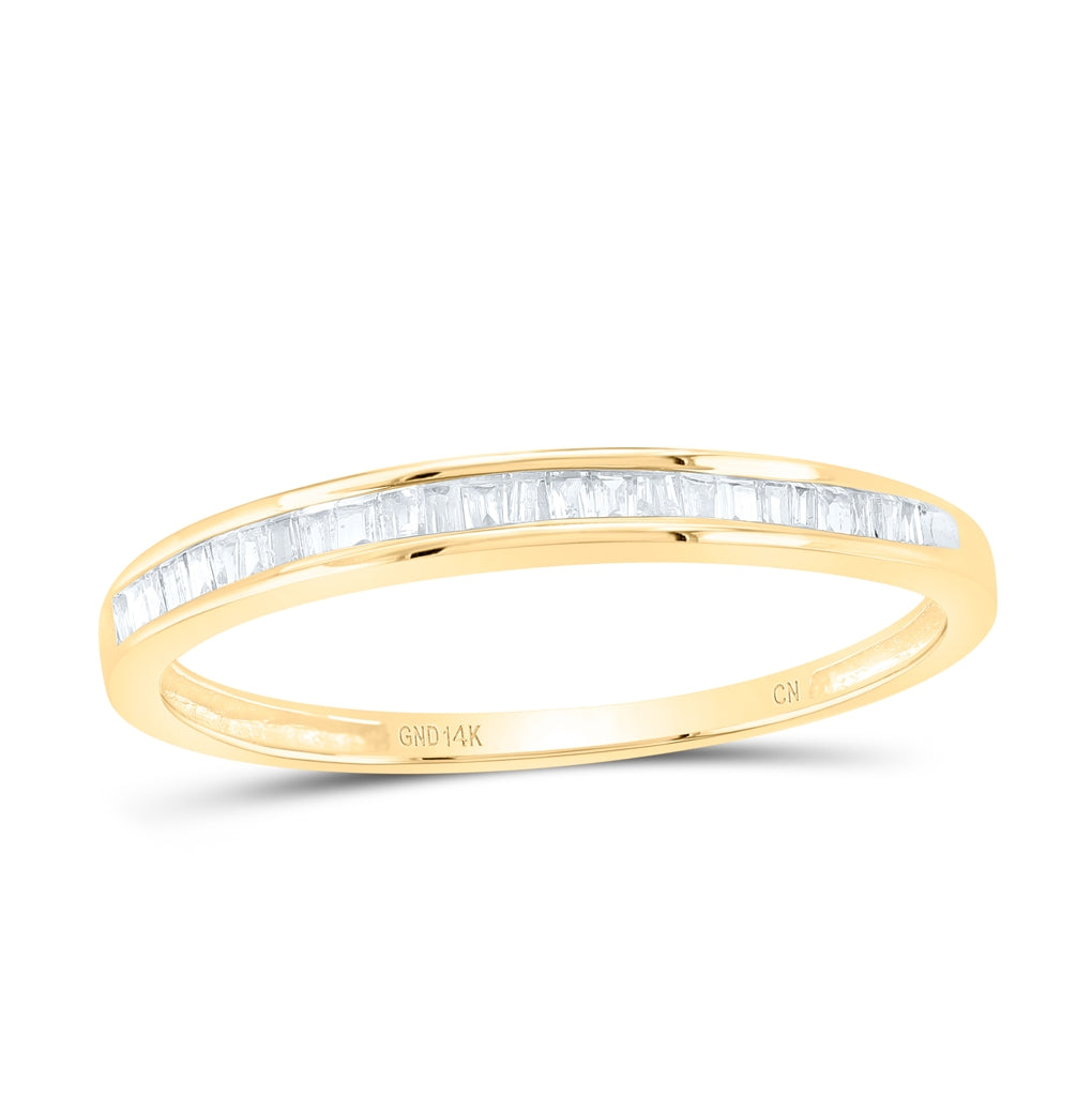 14K Yellow Or White Gold Womens Baguette Diamond Wedding Anniversary Band Ring 1/6 Cttw