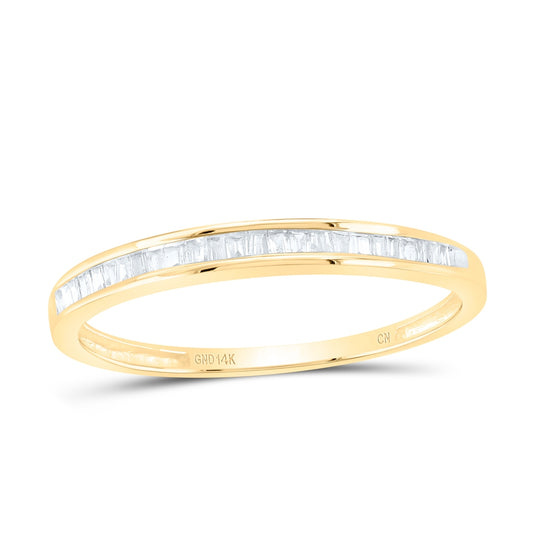 14K Yellow Or White Gold Womens Baguette Diamond Wedding Anniversary Band Ring 1/6 Cttw