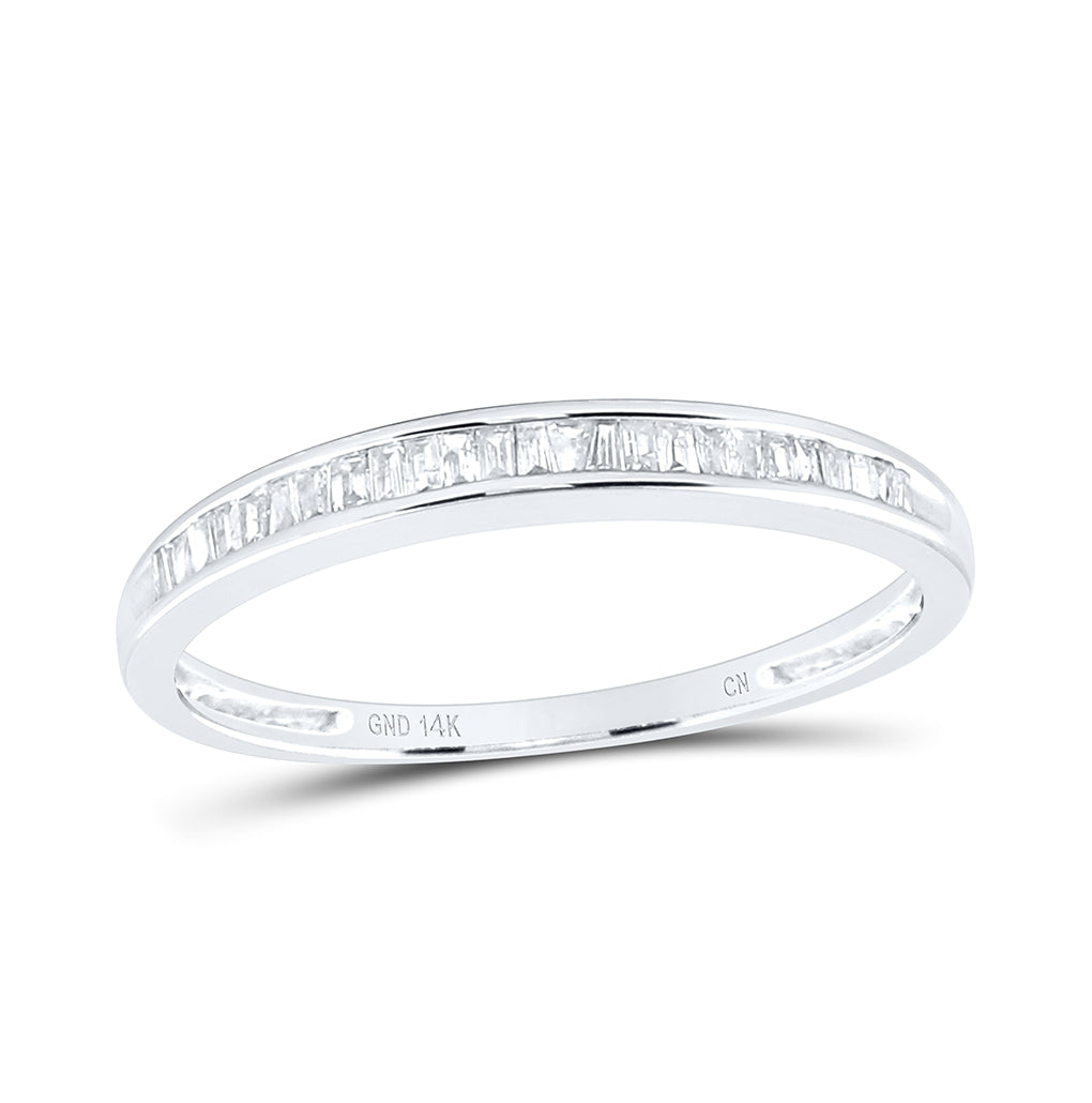14K Yellow Or White Gold Womens Baguette Diamond Wedding Anniversary Band Ring 1/6 Cttw