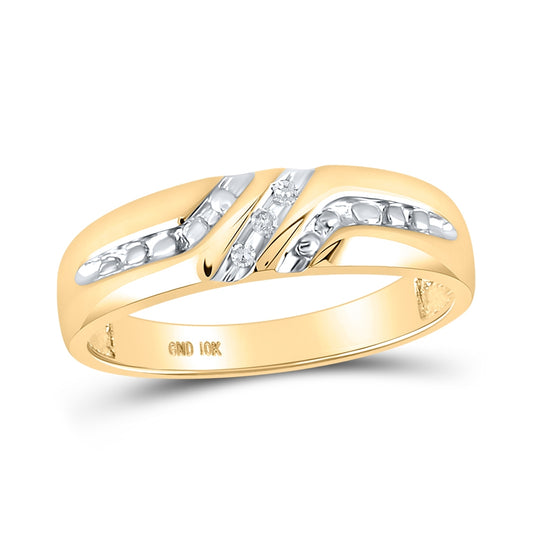 10kt Yellow Gold 0.03ct Diamond Fashion Mens Band