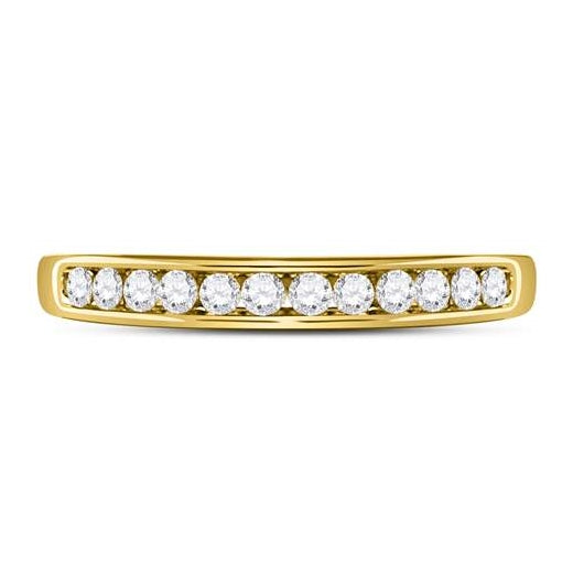 14kt Yellow Gold Womens Round Diamond Wedding Channel Set Band 1/4 Cttw Size 9