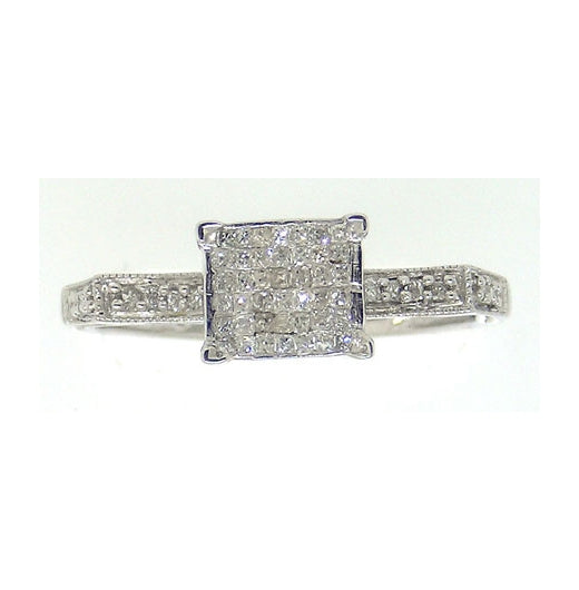 14kt White Gold 1/3ctw Diamond Invisible Ring
