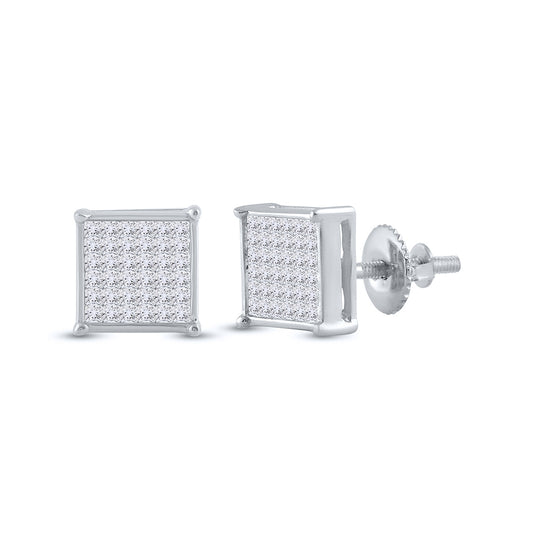 14kt White Gold 1/2ct Diamond Invisible Earrings