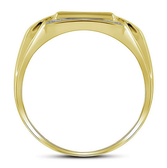 10K Yellow Gold Men's Round Diamond Square Cluster Ring 1/3ctw, Men's Size: 7-13