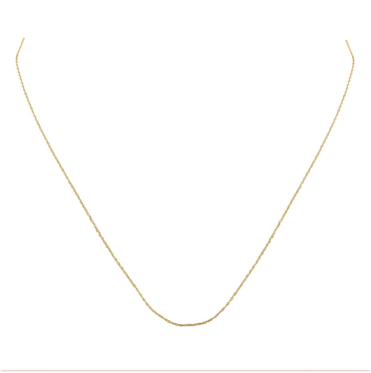 10K White Or Yellow Gold 18 Inch Rope Chain with Spring-ring Closure