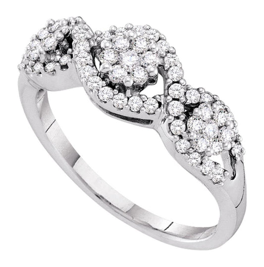 14kt White Gold 1/2ct Diamond Flower Ring