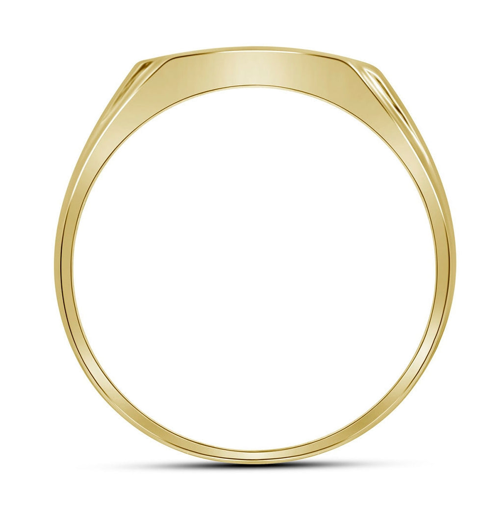 10K Yellow Gold Men's Round Diamond Sq Cluster Ring 1/4ctw, Men's Size: 7-13