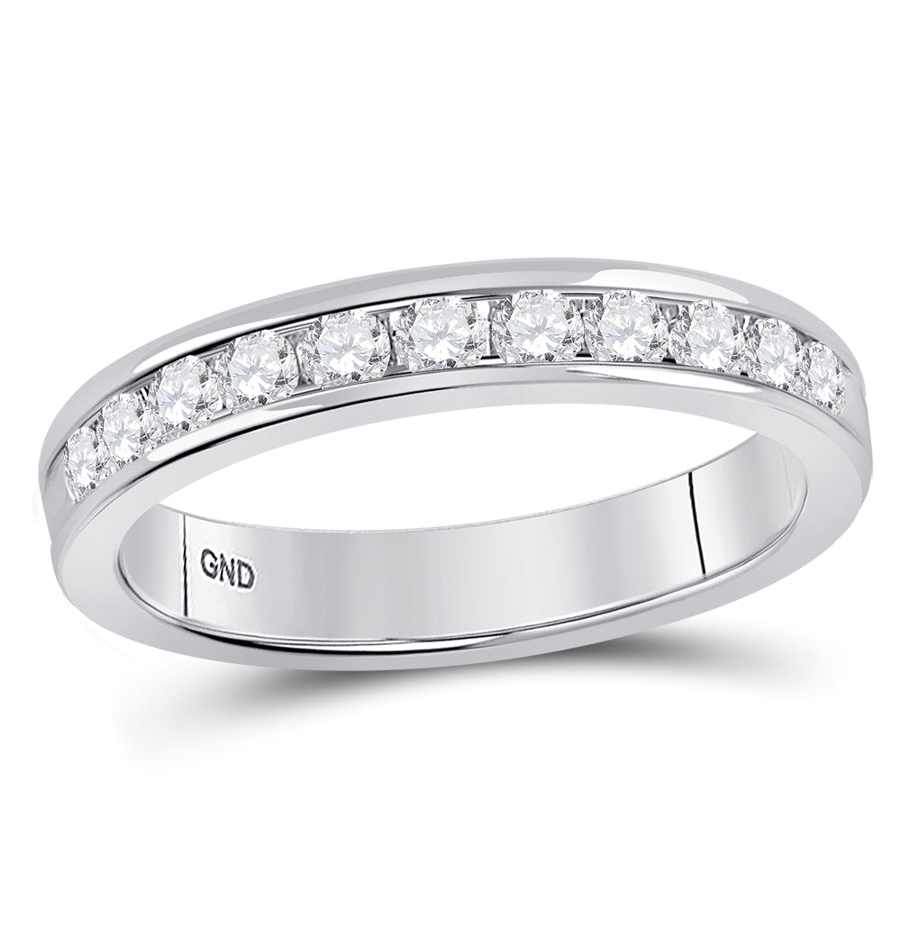 14K White Gold Womens Round Diamond Wedding Machine Set Band 1/2 Cttw, Womens Size: 5-10