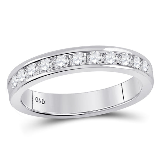 14K White Gold Womens Round Diamond Wedding Machine Set Band 1/2 Cttw, Womens Size: 5-10