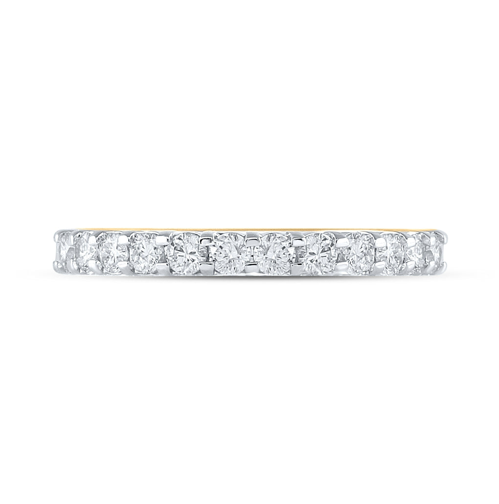 14K Yellow Gold Womens Round Diamond Single Row Wedding Band 1/2 Cttw, Womens Size: 5-10