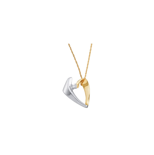10kt Yellow Gold Womens Round Diamond Fashion Pendant 1/20ctw