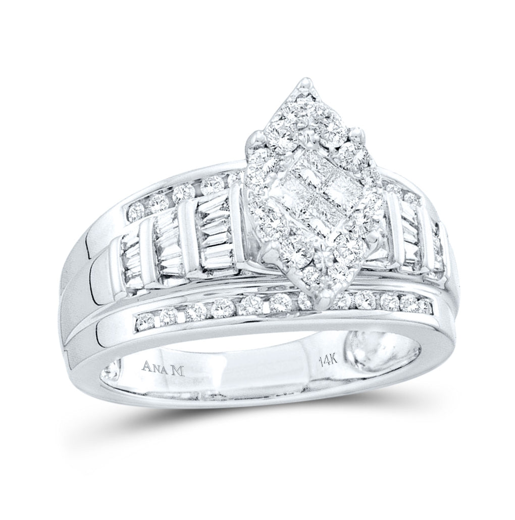 14kt White Gold 7/8ct Diamond Bridal Ring