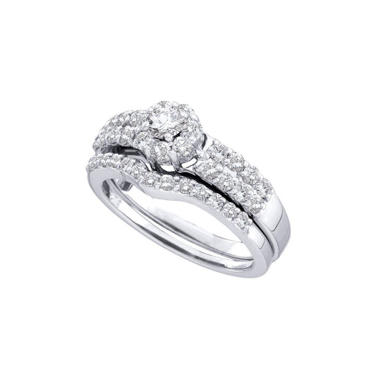14kt White Gold 1 Ct Diamond Rd-center Bridal Ring