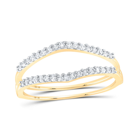 14K White Or Yellow Gold Womens Round Diamond Ring Guard Wrap Enhancer Wedding Band , Womens Size: 5-10