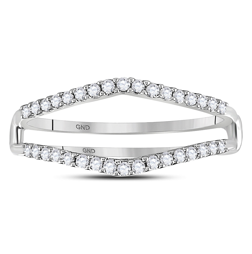 14K White Or Yellow Gold Womens Round Diamond Ring Guard Wrap Enhancer Wedding Band , Womens Size: 5-10
