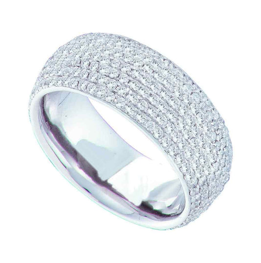 14kt White Gold Womens Round Diamond Fashion Cocktail Ring 1-3/4 Cttw