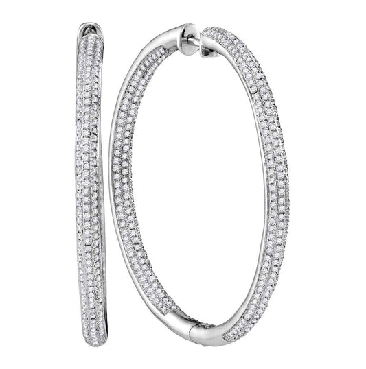 14kt White Gold 3  Ct Diamond Micro-pave Earrings