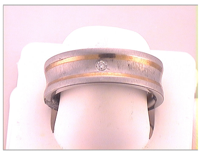 10kt Yellow Gold 1/20ct Diamond Fusion Mens Band Size 12