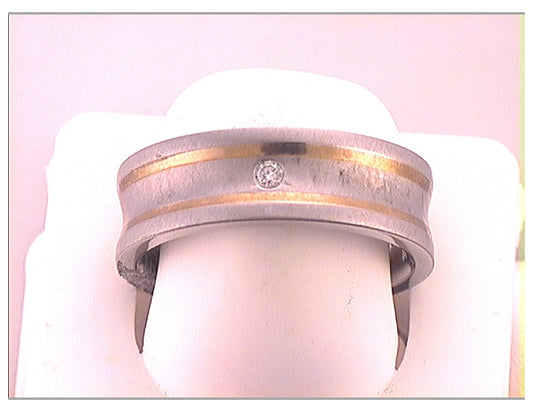 10kt Yellow Gold 1/20ct Diamond Fusion Mens Band Size 12