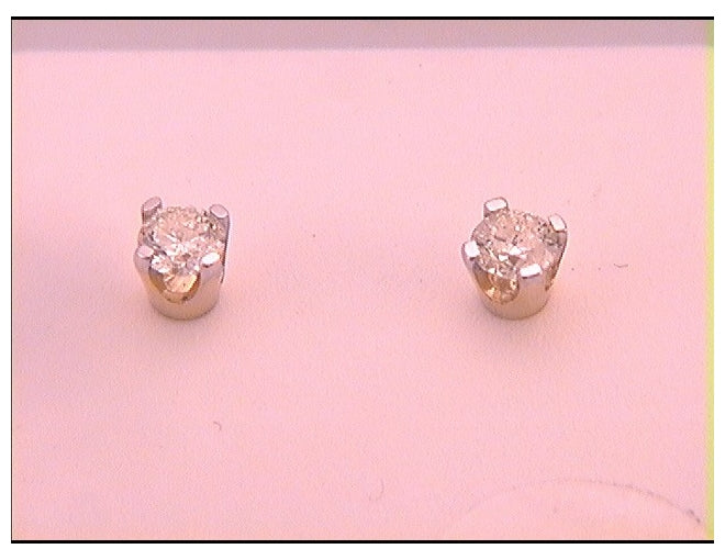 14kt Yellow Gold 1/10ct(app)-rd Diamond Solitaire Earring (e++)