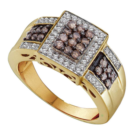 14kt Yellow Gold 5/8ctw Diamond Brown Ring