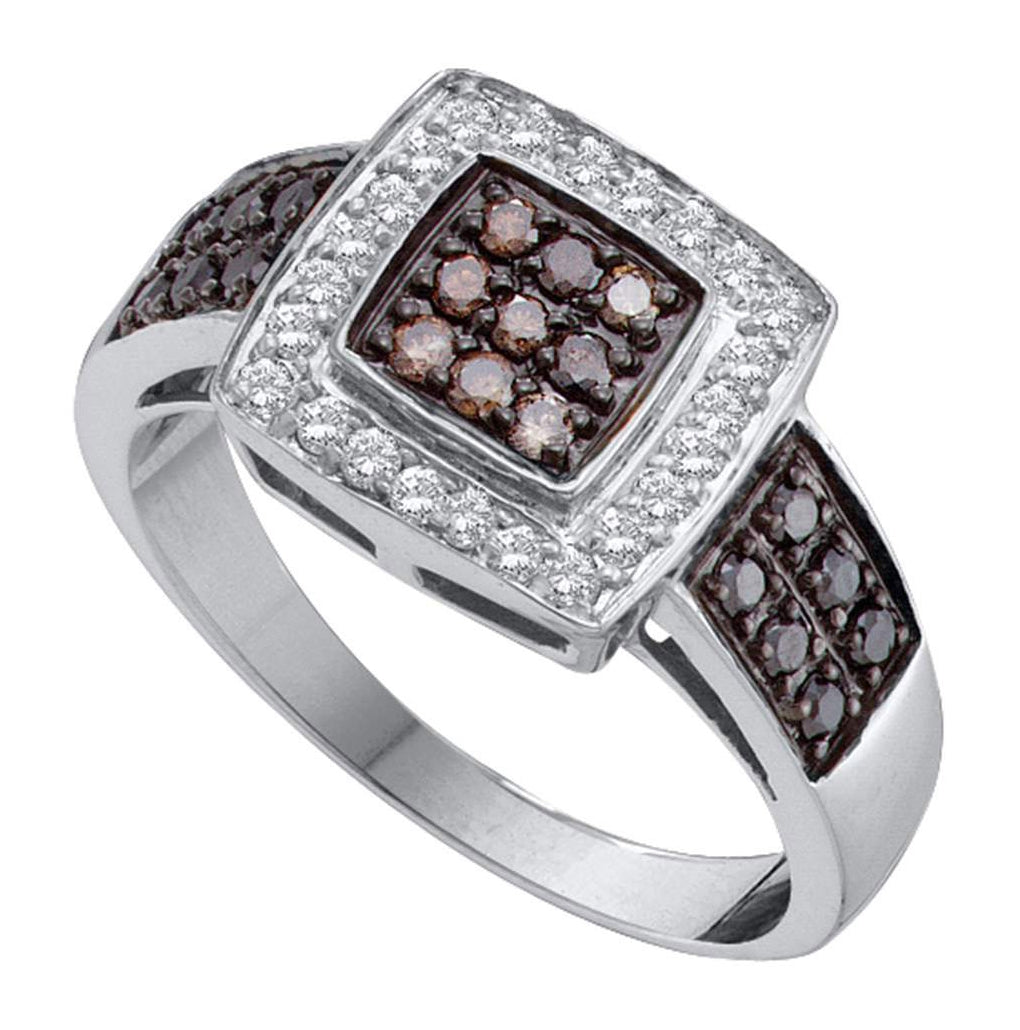 14kt White Gold 1/2ct Diamond Brown Ring