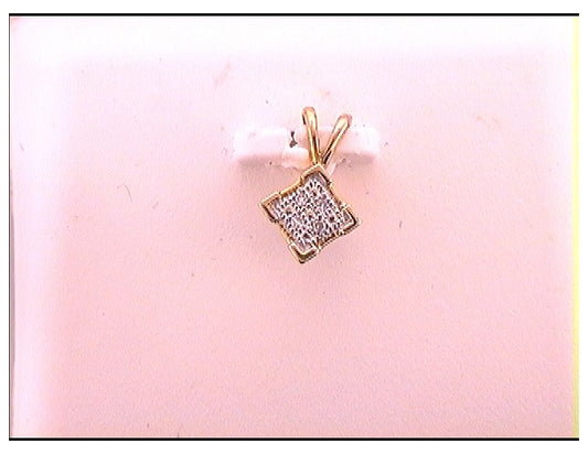 Yellow-tone Sterling 0.01ct Diamond Micro-pave Pendant