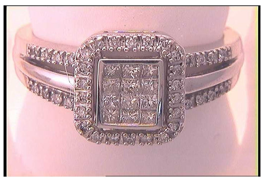 14kt White Gold 1/2ct Diamond Invisible Ring