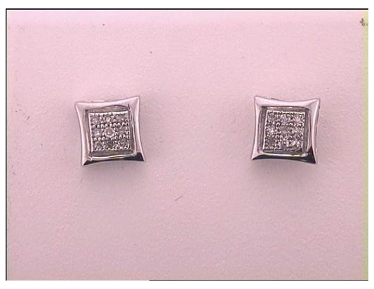 10kt White Gold 1/20ct Diamond Micro-pave Earring