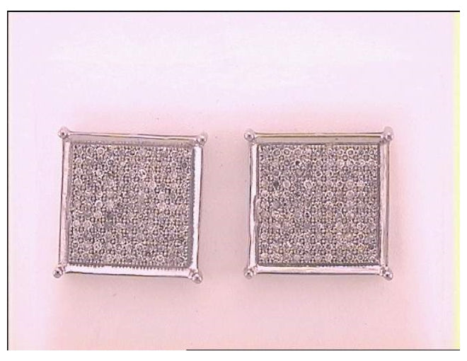 10kt White Gold 3/4ct Diamond Gift Micro-pave Earring