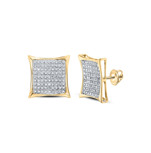 10K Yellow Gold Women's Diamond Sq Earrings 1/2ctw