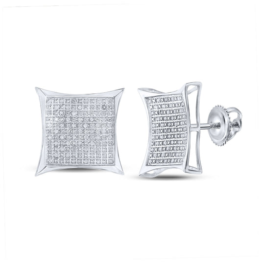 Sterling Silver 1/3ct Diamond Micro-pave Earring