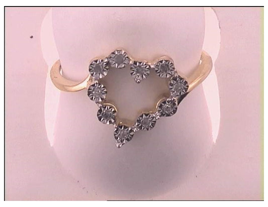Sterling Silver 1/20ct Diamond Heart Ring