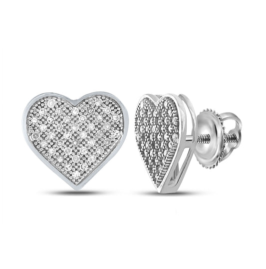 Sterling Silver 1/4ct Diamond Heart Earrings