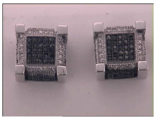 10kt White Gold 3/4ct Diamond Micro-pave Earrings