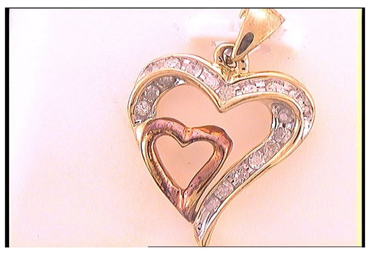 10kt Yellow Gold 1/4ct Diamond Gift  Heart Pendant