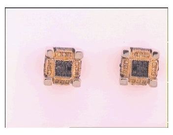 Sterling Silver 1/4ct Diamond Yellow Micro-pave Earrings